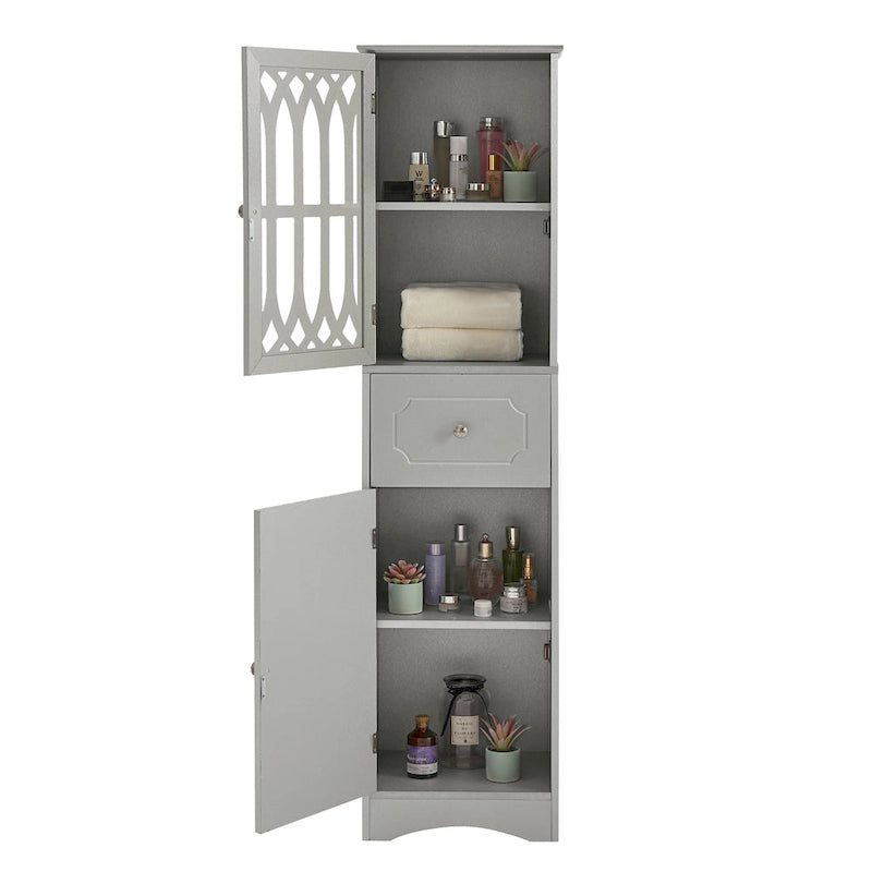 Bathroom Cabinet with Drawer and Doors