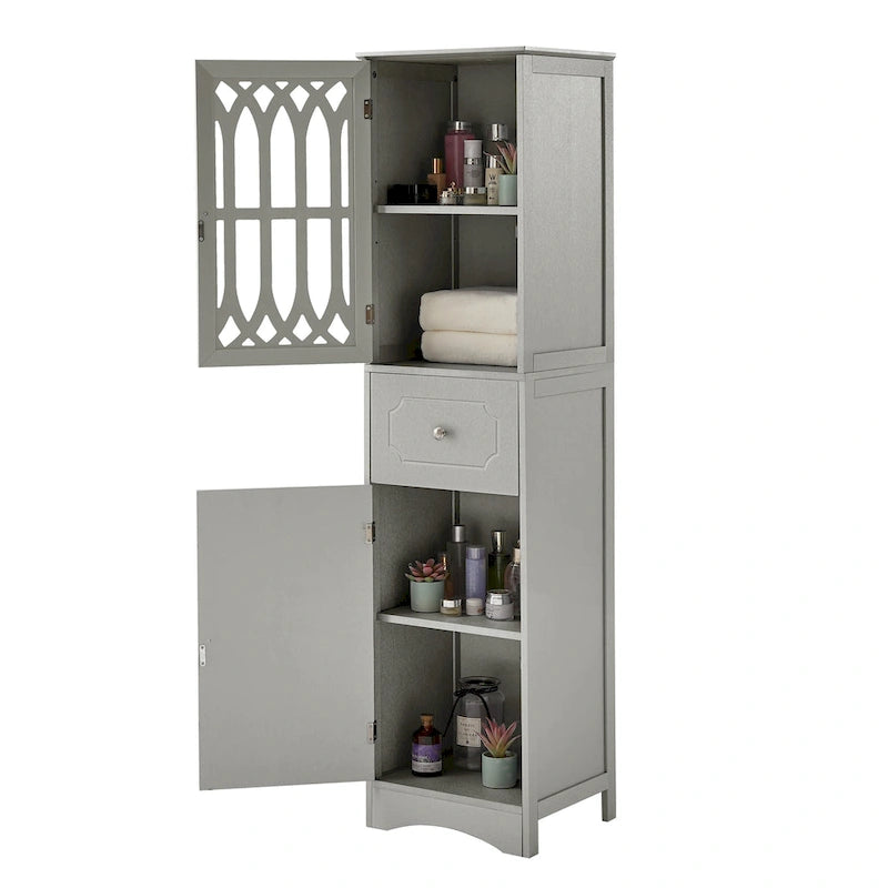 Bathroom Cabinet with Drawer and Doors