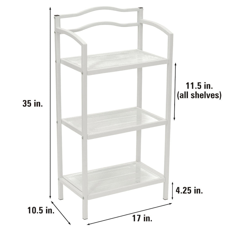Household Essentials 3-Tier Metal Bathroom Storage Shelf - 10.5 L x 17.0 W x 35.0 H