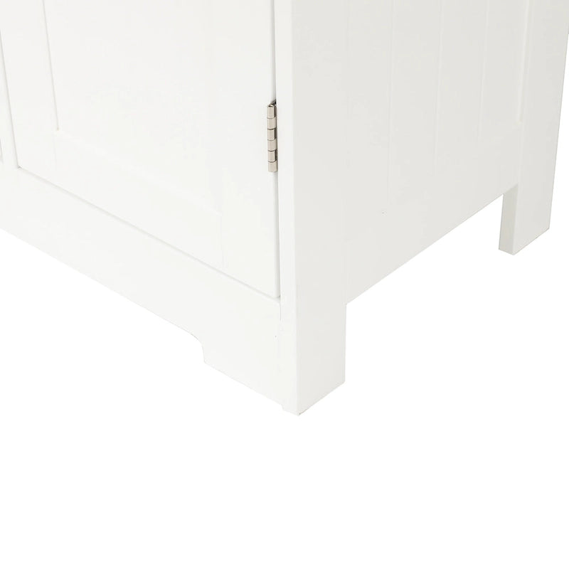 White Wood 4-Drawer 1-Door Bathroom Storage Cabinet - 32.68  H x 22.05  W x 11.81  D