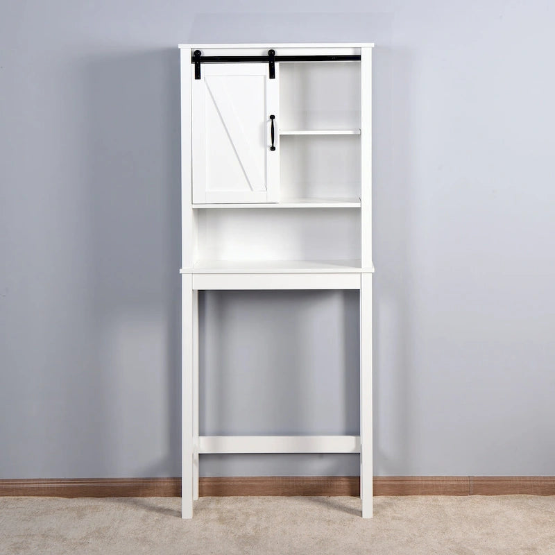 Over-the-Toilet Storage Cabinet with A Barn Door
