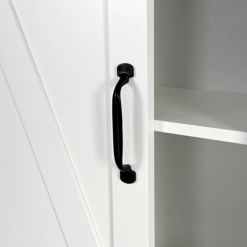 Over-the-Toilet Storage Cabinet with A Barn Door