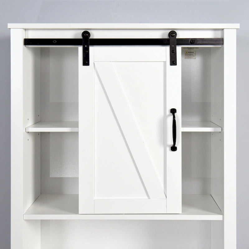 Over-the-Toilet Storage Cabinet with A Barn Door