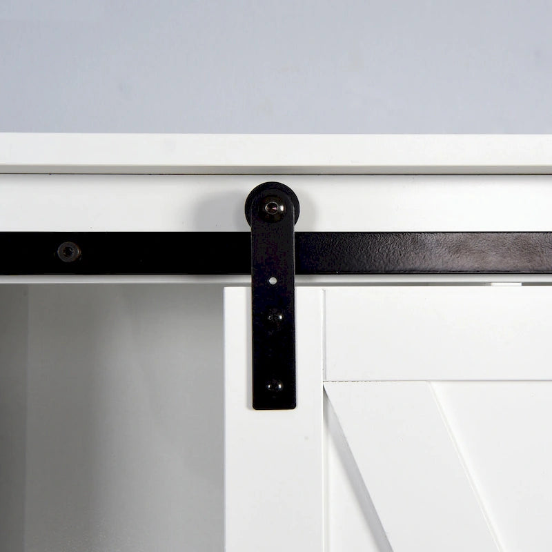 Over-the-Toilet Storage Cabinet with A Barn Door