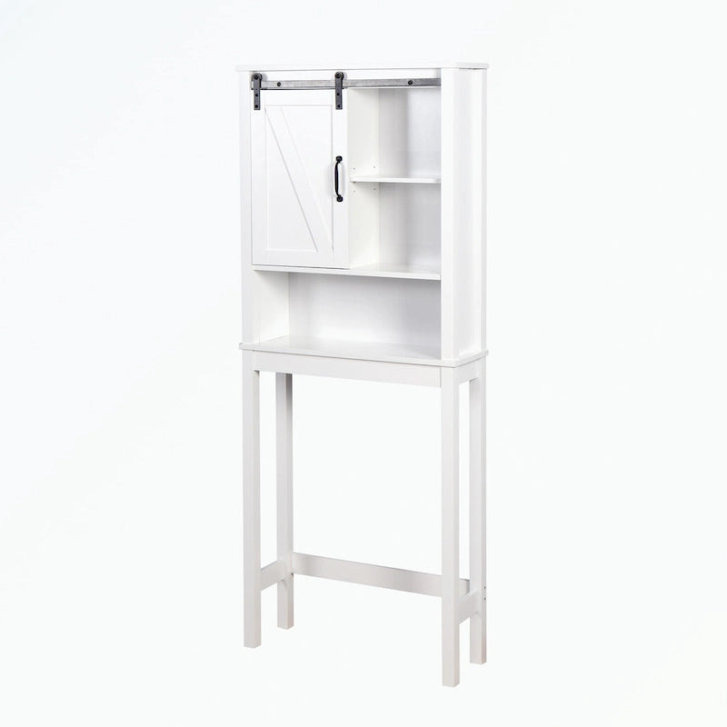 Over-the-Toilet Storage Cabinet with A Barn Door
