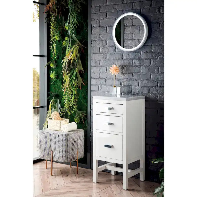 James Martin Vanities Addison 15  Base Cabinet w/ Drawers, Glossy White