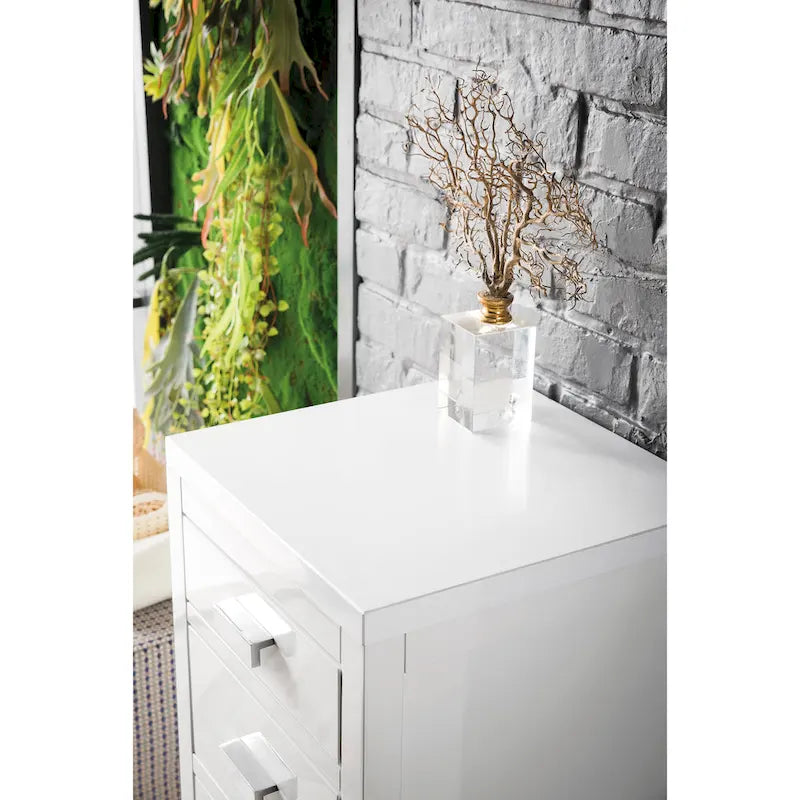 James Martin Vanities Addison 15  Base Cabinet w/ Drawers, Glossy White