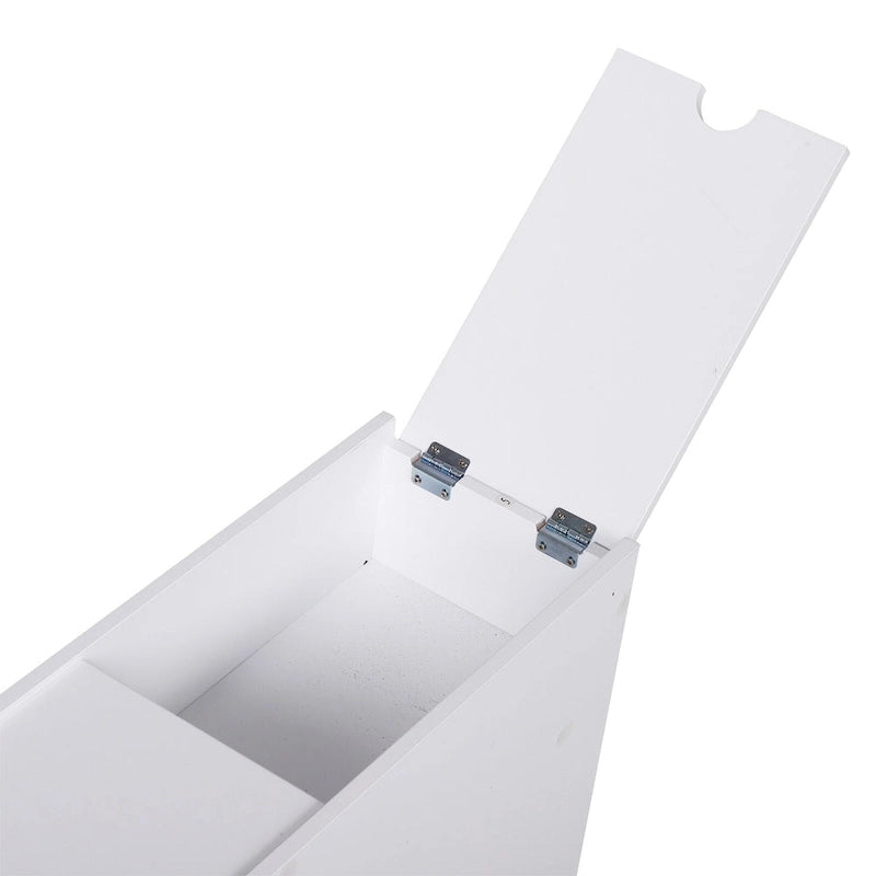 HOMCOM Bathroom Floor Organizer Free Standing Space Saving Narrow Storage Cabinet Bath Toilet Paper Holder with Drawers White
