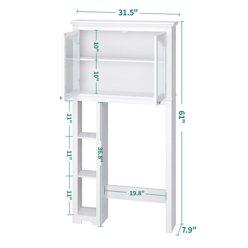 Adjustable 3-Shelf Over the Toilet Bathroom Cabinet Organizer