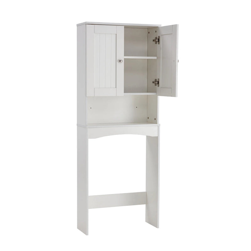White Over-The-Toilet Bathroom Storage Cabinet for Home Bathroom - 23.6 W x 9 L x61.8 H