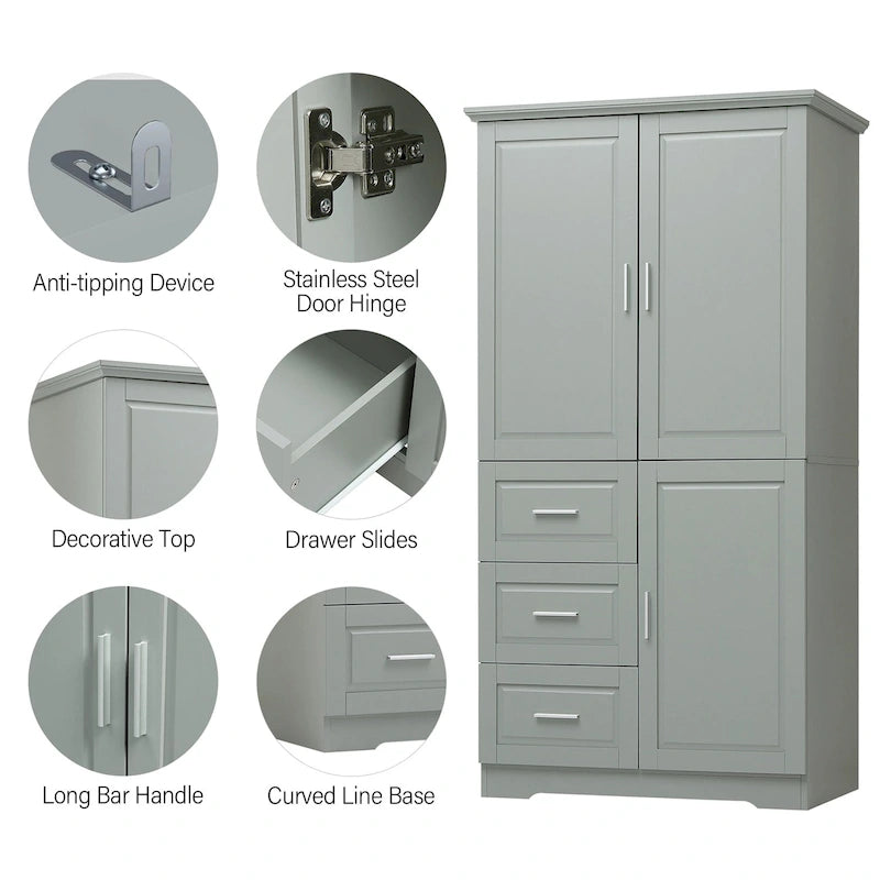 Merax Tall and Wide Storage Cabinet with Doors