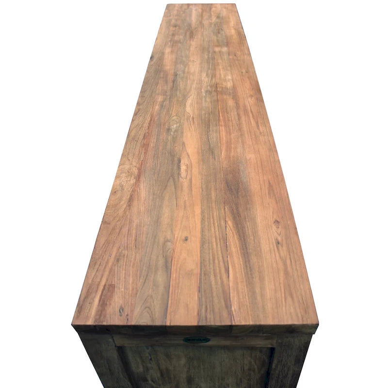 Recycled Teak Wood Apaza Bathroom Linen Cabinet with 3 Doors