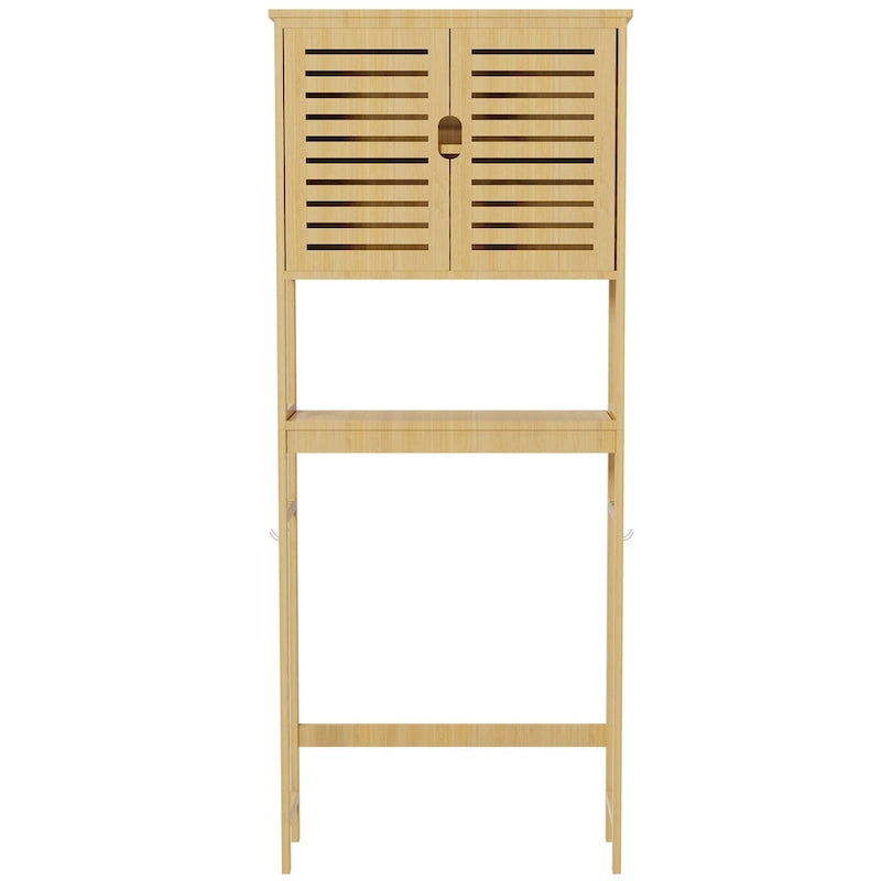 Bathroom Over The Toilet Storage Cabinet Organizer With Doors Shelves - 25  x 10  x 69