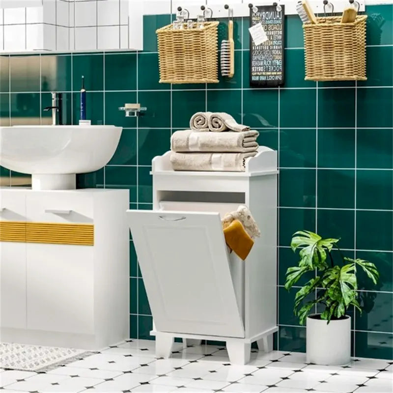 White Freestanding Home Bathroom Storage Cabinet