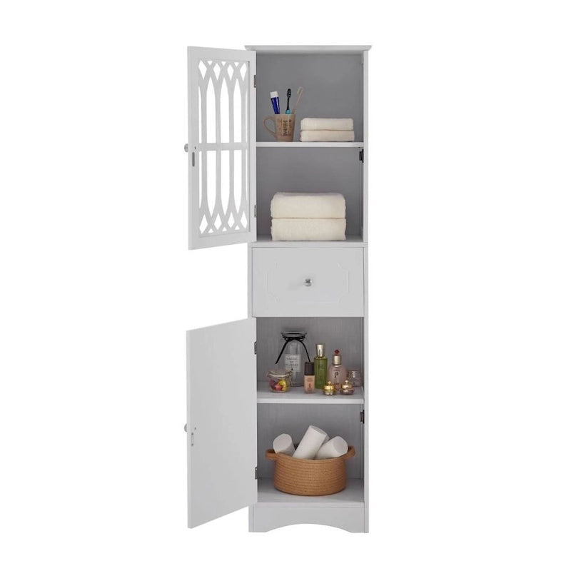 Tall Bathroom Cabinet Freestanding Storage Cabinet with Drawer and Doors