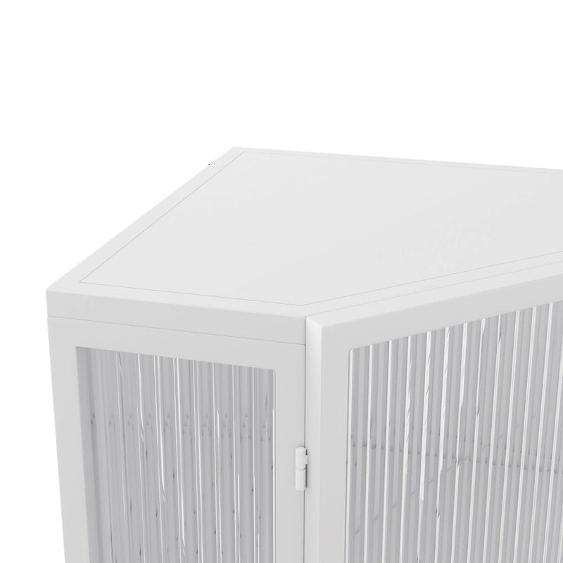 22.25  Floor Coner Cabinet,Three Tiers with Tempered Glass Doors and Storage Shelves
