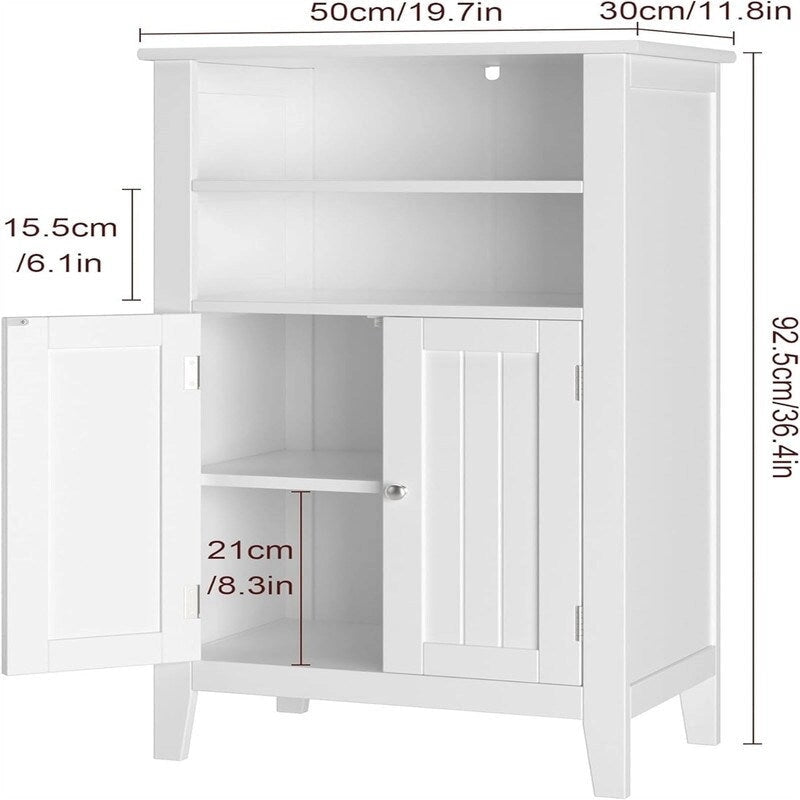 Cabinet with 2 Doors and Adjustbale Shelf - 11.8 D x 19.7 W x 36.4 H