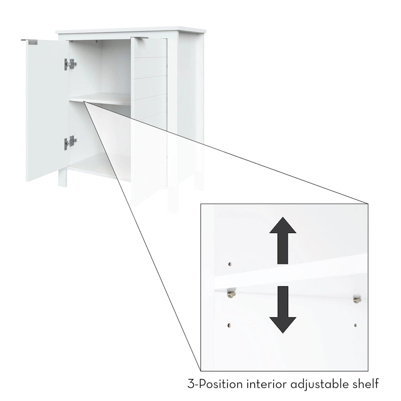 RiverRidge Madison Two-Door Bathroom and Laundry Storage Cabinet with Adjustable Shelf - N/A