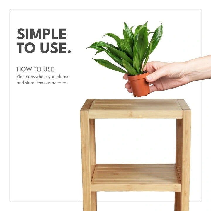 ToiletTree Products Deluxe Bamboo Freestanding 5-Tier Bathroom Organizing Shelf, Bathroom Organizer with Storage Shelves