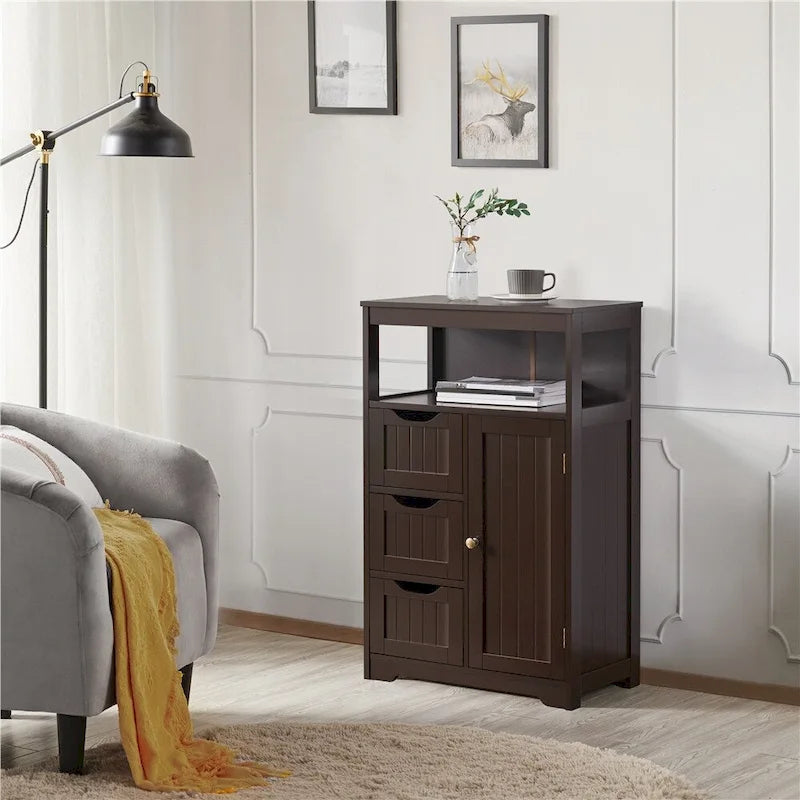 Yaheetech Bathroom Floor Cabinet Bedroom Cabinet Storage Organizer
