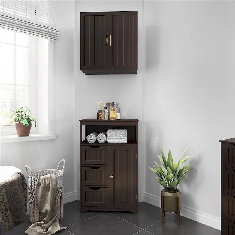 Yaheetech Bathroom Floor Cabinet Bedroom Cabinet Storage Organizer