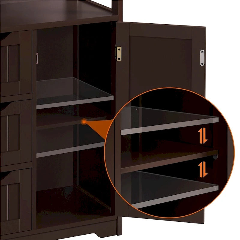 Yaheetech Bathroom Floor Cabinet Bedroom Cabinet Storage Organizer