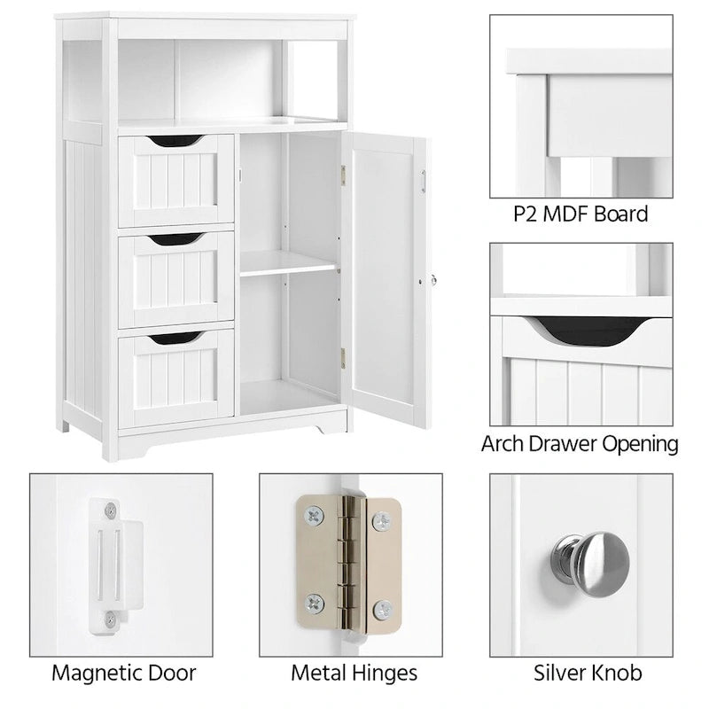 Yaheetech Bathroom Floor Cabinet Bedroom Cabinet Storage Organizer