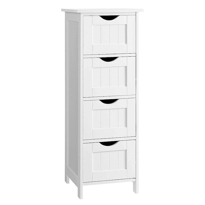 White Bathroom Storage Cabinet, Freestanding Office Cabinet with Drawers - 11.8 L x 11.8 W x 32.3 H
