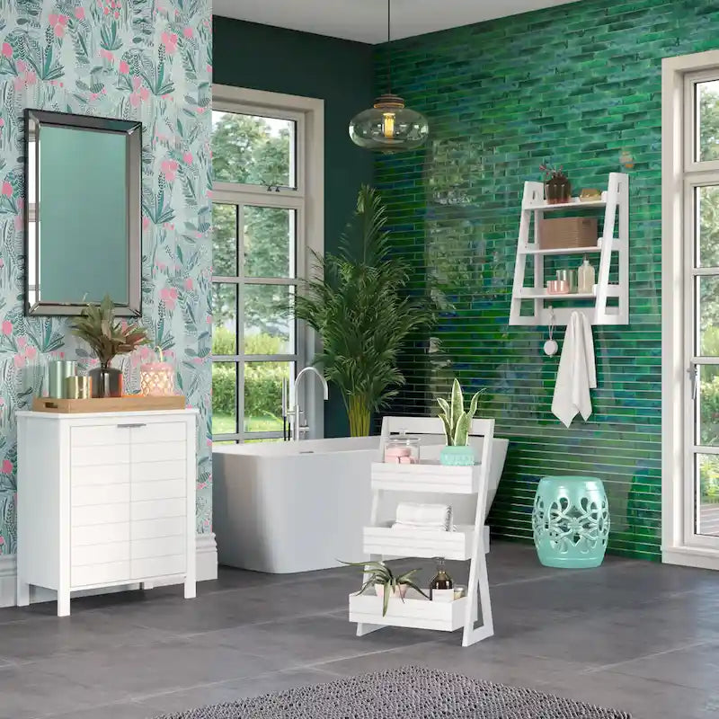 RiverRidge Home Lightweight Portable 3-Shelf Storage Caddy Organizer - White