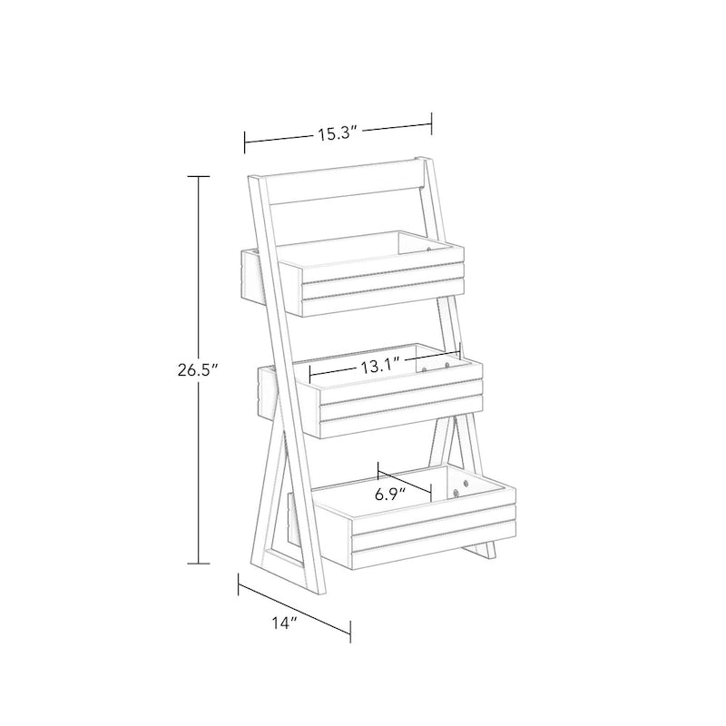 RiverRidge Home Lightweight Portable 3-Shelf Storage Caddy Organizer - White