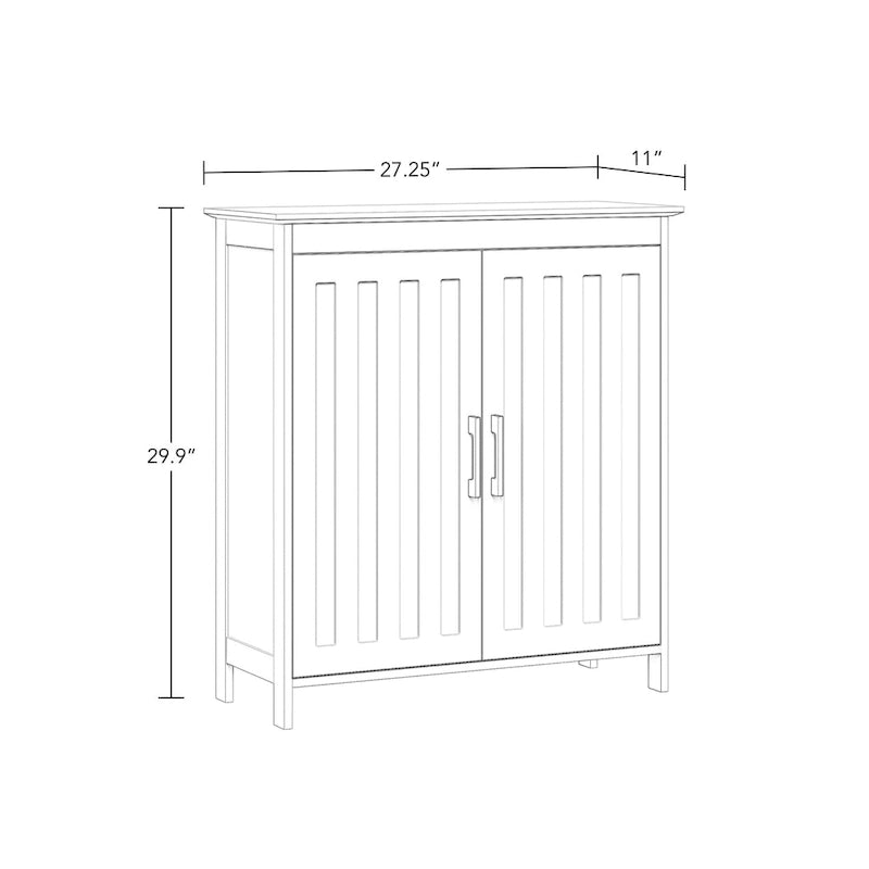 RiverRidge Monroe Two-Door Bathroom and Laundry Storage Cabinet with Adjustable Shelves - White