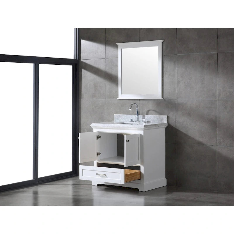 Mareo 36  Solid Wood Bathroom Vanity Set