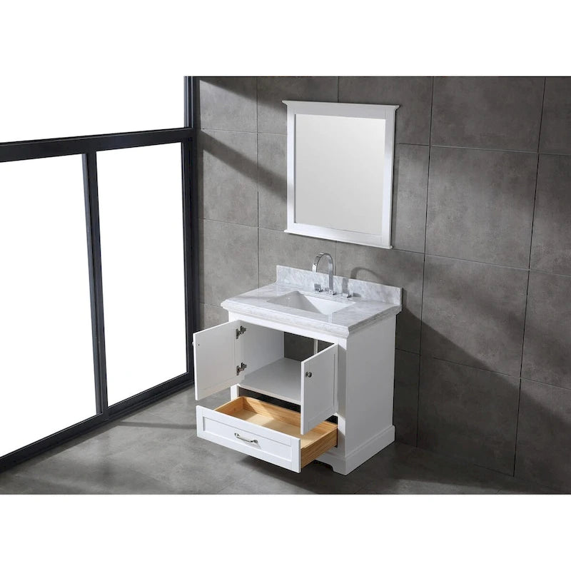 Mareo 36  Solid Wood Bathroom Vanity Set