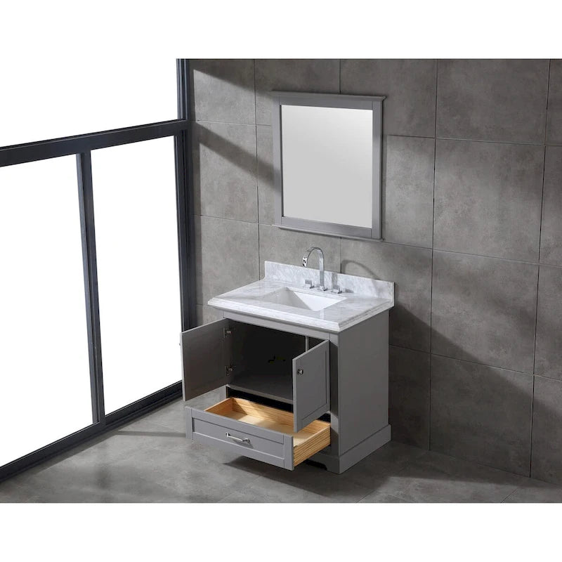 Mareo 36  Solid Wood Bathroom Vanity Set