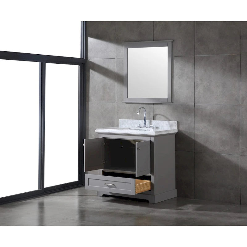 Mareo 36  Solid Wood Bathroom Vanity Set