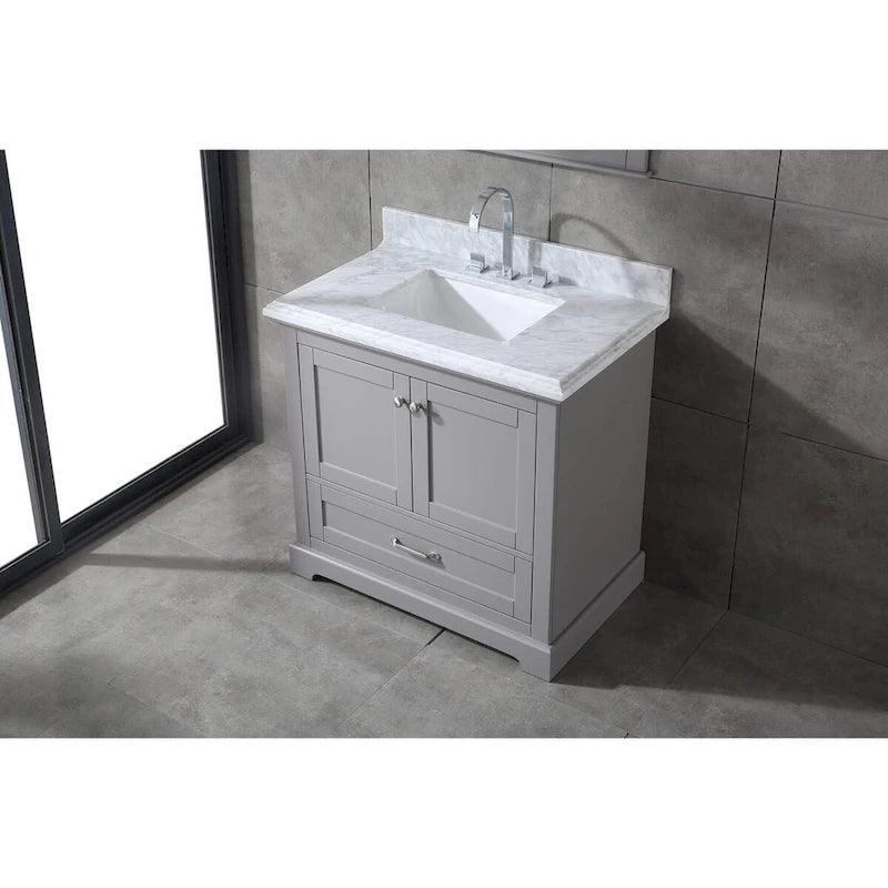 Mareo 36  Solid Wood Bathroom Vanity Set