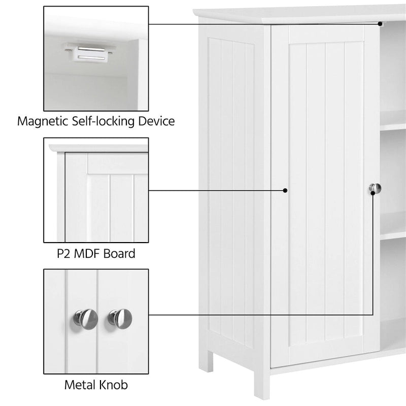 Yaheetech Floor Cabinet with 2 Doors, 2 Adjustable Shelves