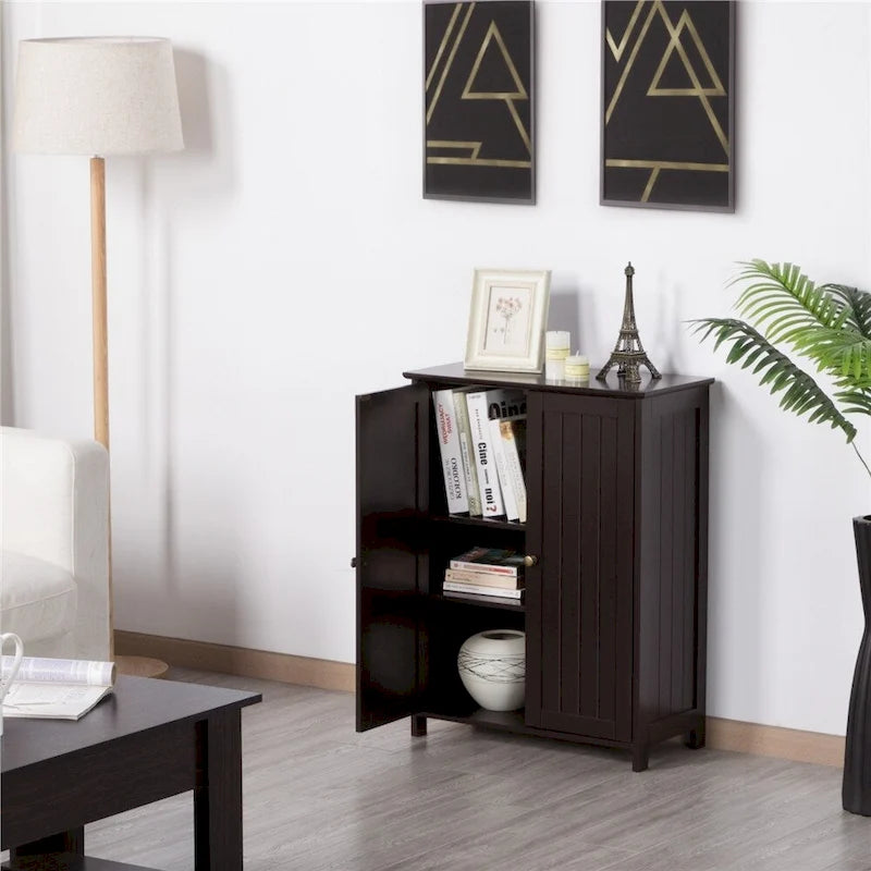 Yaheetech Floor Cabinet with 2 Doors, 2 Adjustable Shelves