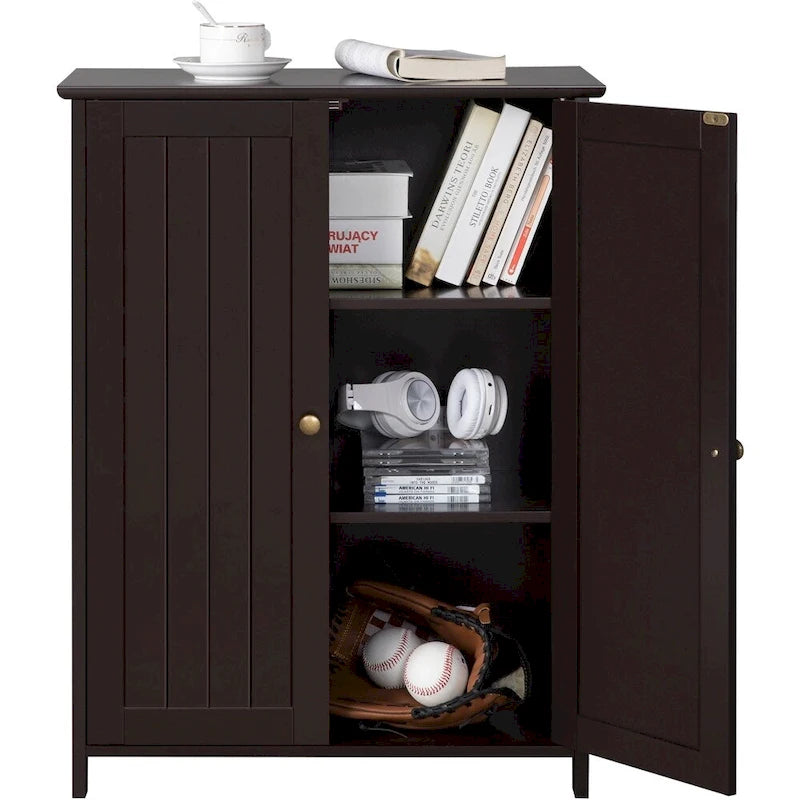 Yaheetech Floor Cabinet with 2 Doors, 2 Adjustable Shelves