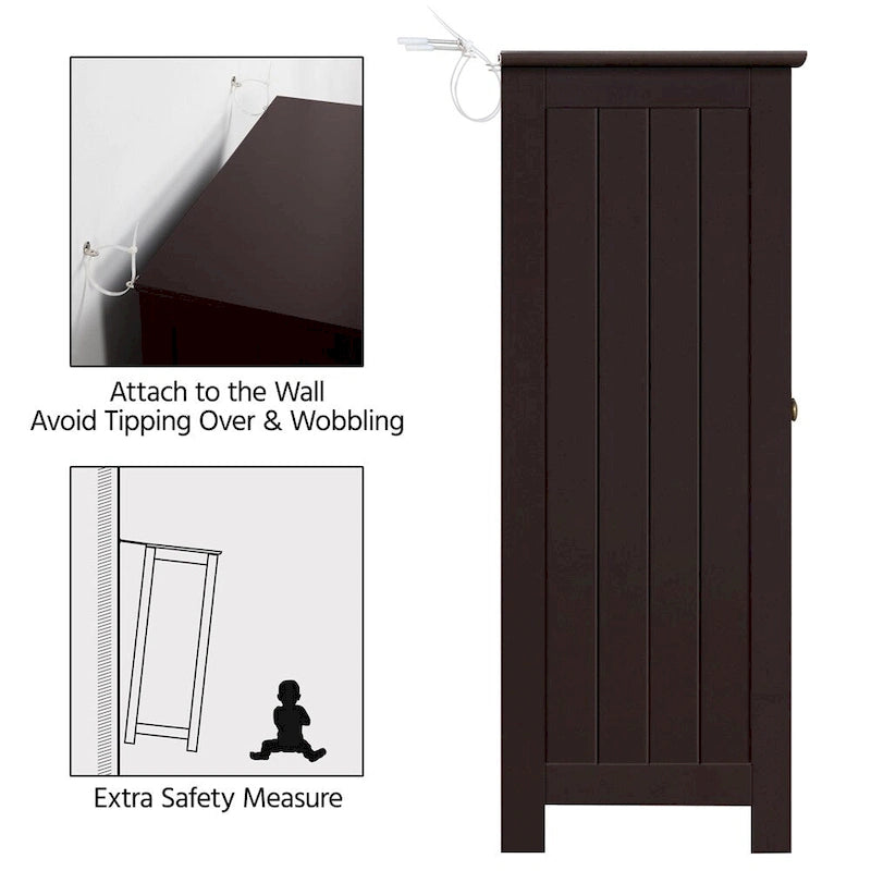 Yaheetech Floor Cabinet with 2 Doors, 2 Adjustable Shelves