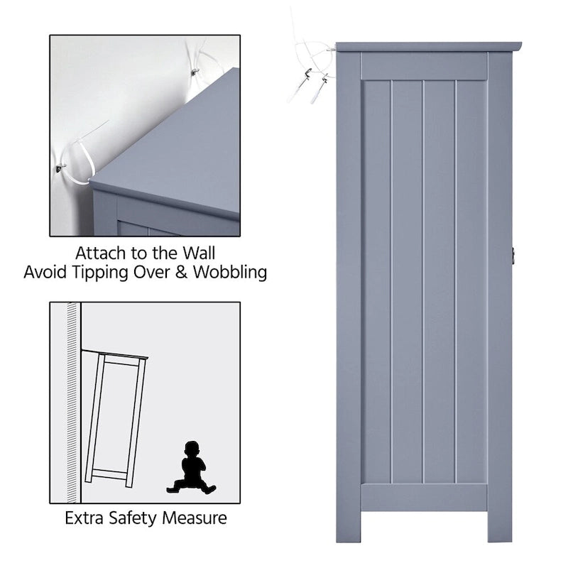 Yaheetech Floor Cabinet with 2 Doors, 2 Adjustable Shelves