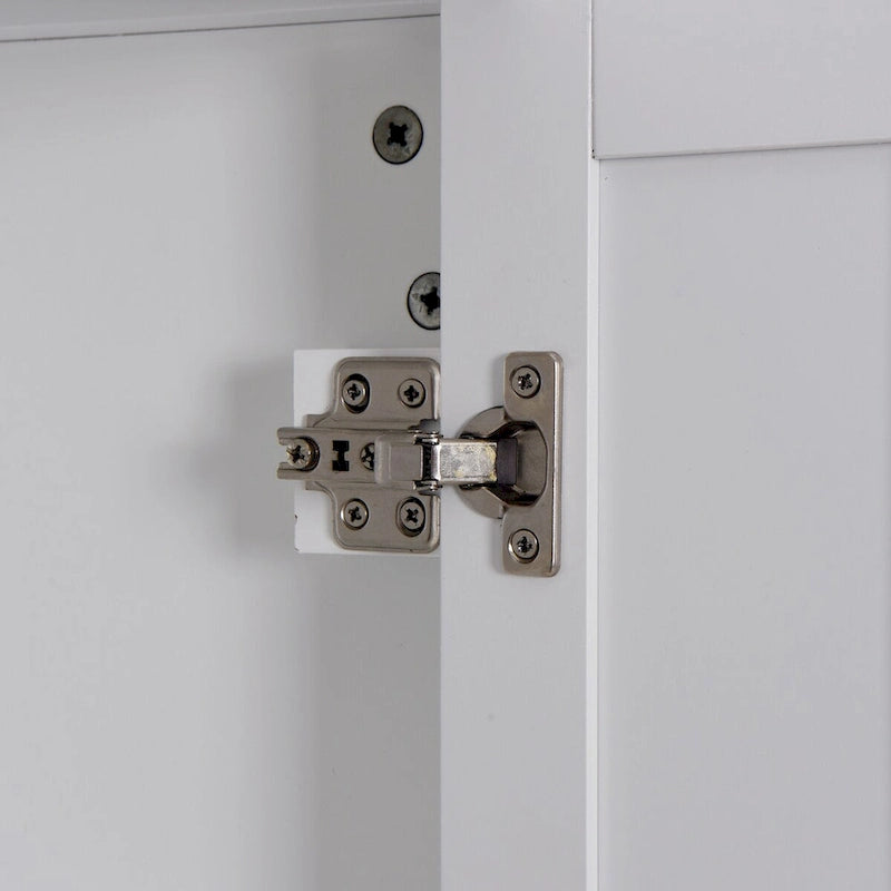 White Bathroom Storage Floor Cabinet with 6 Shelves