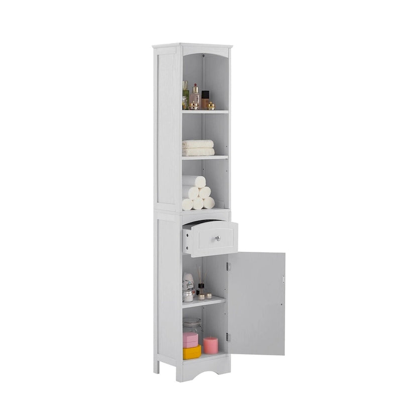 Tall Bathroom Cabinet Freestanding Storage Cabinet with Drawer - 13.4 L x 9.1 W x 66.9 H