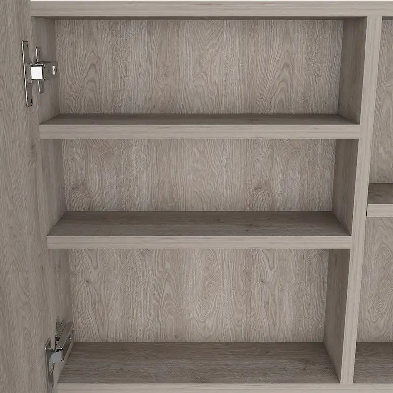 Medicine Cabinet Viking, Three Internal Shelves, Single Door, Two External Shelves, Black Wengue Finish