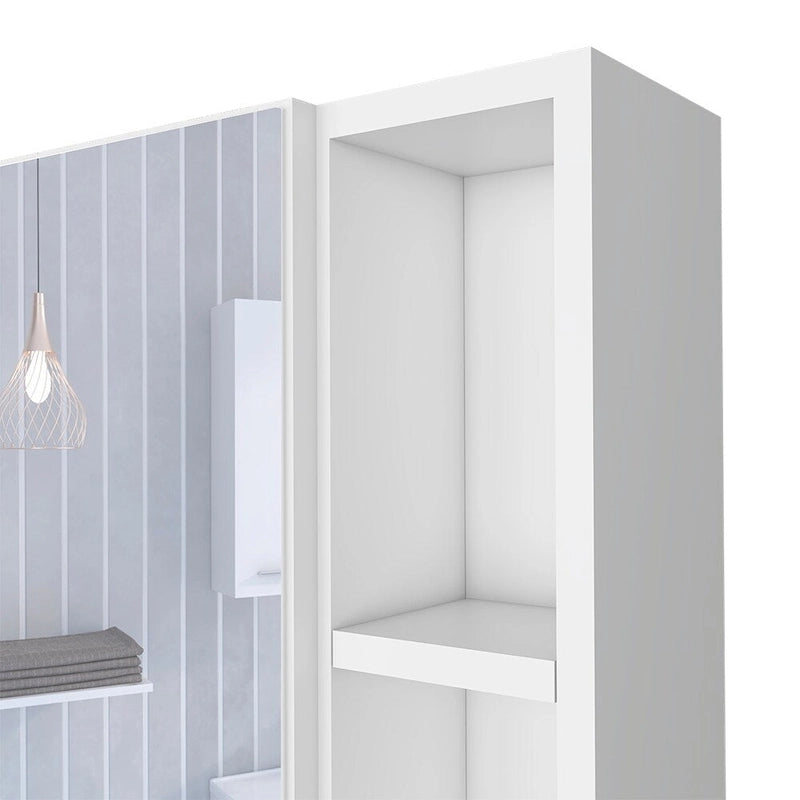 Medicine Cabinet Viking, Three Internal Shelves, Single Door, Two External Shelves, Black Wengue Finish