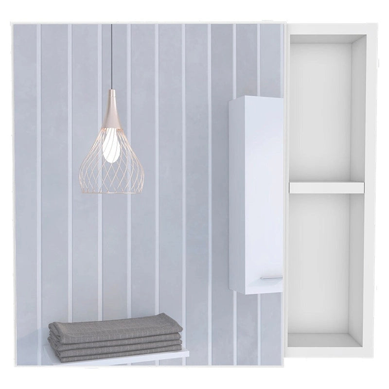 Medicine Cabinet Viking, Three Internal Shelves, Single Door, Two External Shelves, Black Wengue Finish