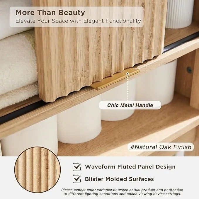 68  Tall Modern Over The Toilet Storage Cabinet, Tall Wood Space Saver - N/A