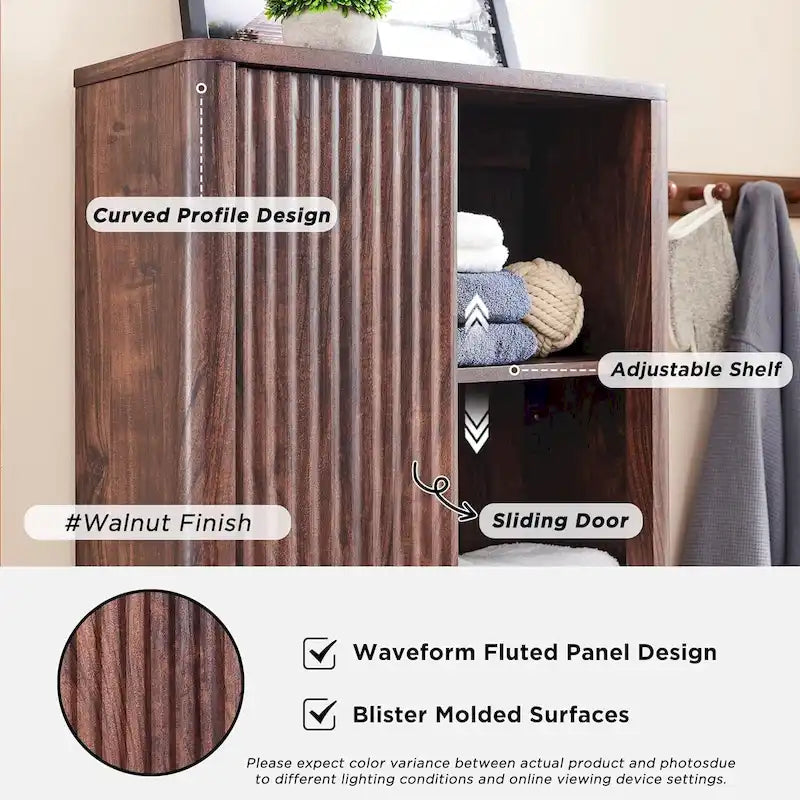 68  Tall Modern Over The Toilet Storage Cabinet, Tall Wood Space Saver - N/A