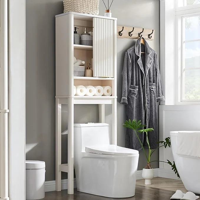 68  Tall Modern Over The Toilet Storage Cabinet, Tall Wood Space Saver - N/A