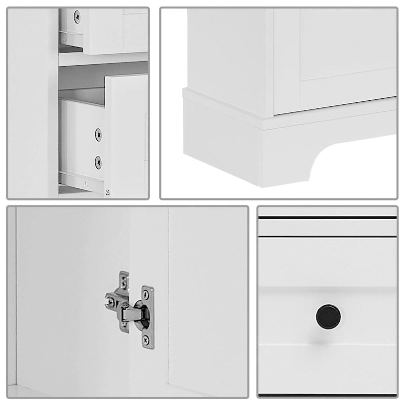 Classic Bathroom Storage Cabinet with an Open Shelf, 3 Drawers and a Cabinet